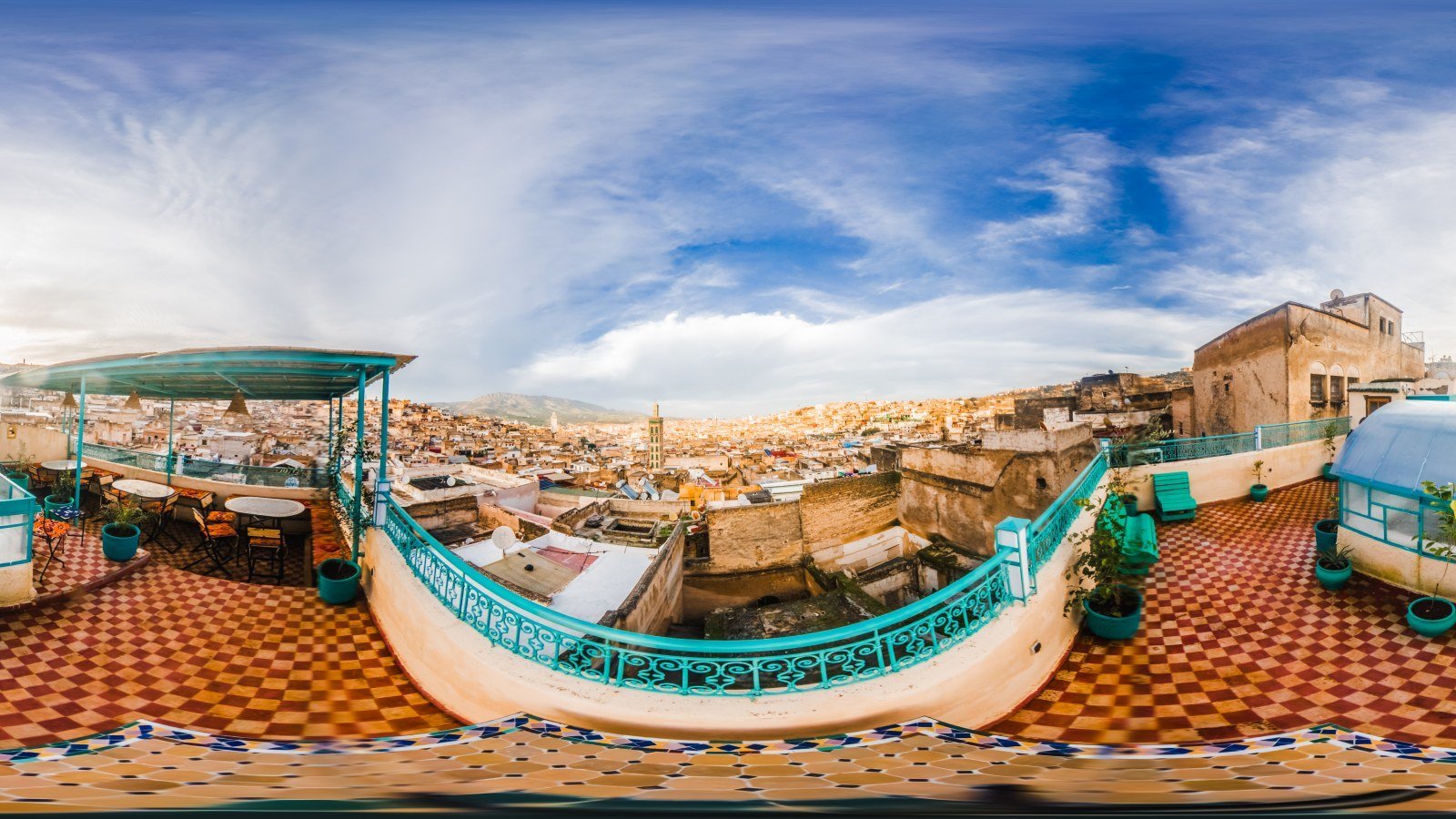 360° view: Terrace, Dar Fayrouz, Fes